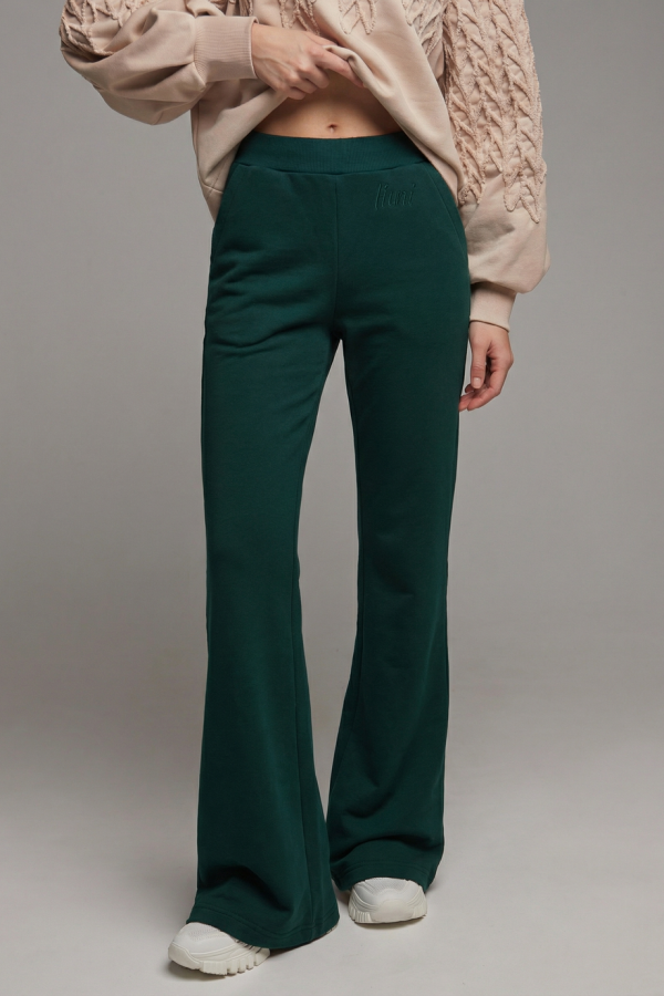 брюки клеш dark green